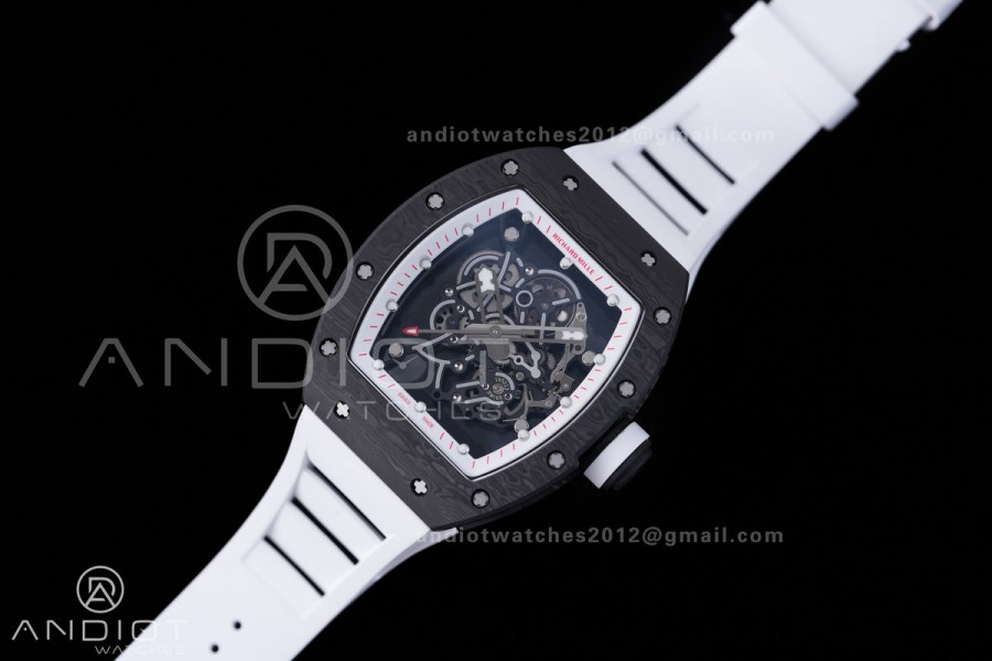 RM055 NTPT BBF 1:1 Best Edition White Bezel White Crown on White Rubber Strap RMUL2 Super Clone