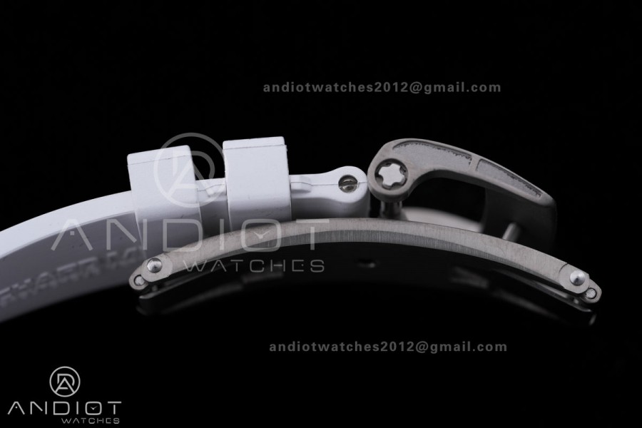 RM055 NTPT BBF 1:1 Best Edition White Bezel White Crown on White Rubber Strap RMUL2 Super Clone