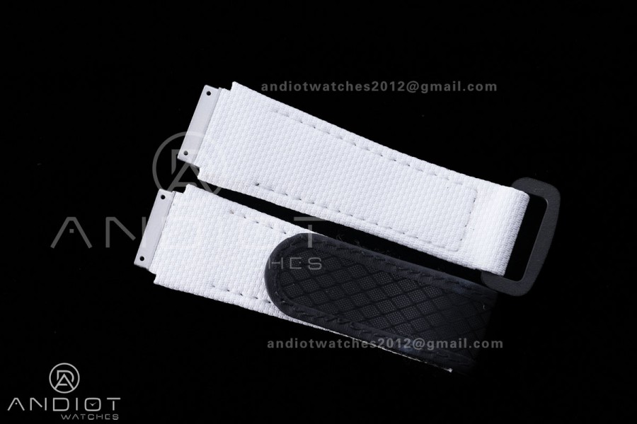 RM055 NTPT BBF 1:1 Best Edition White Bezel White Crown on White Rubber Strap RMUL2 Super Clone