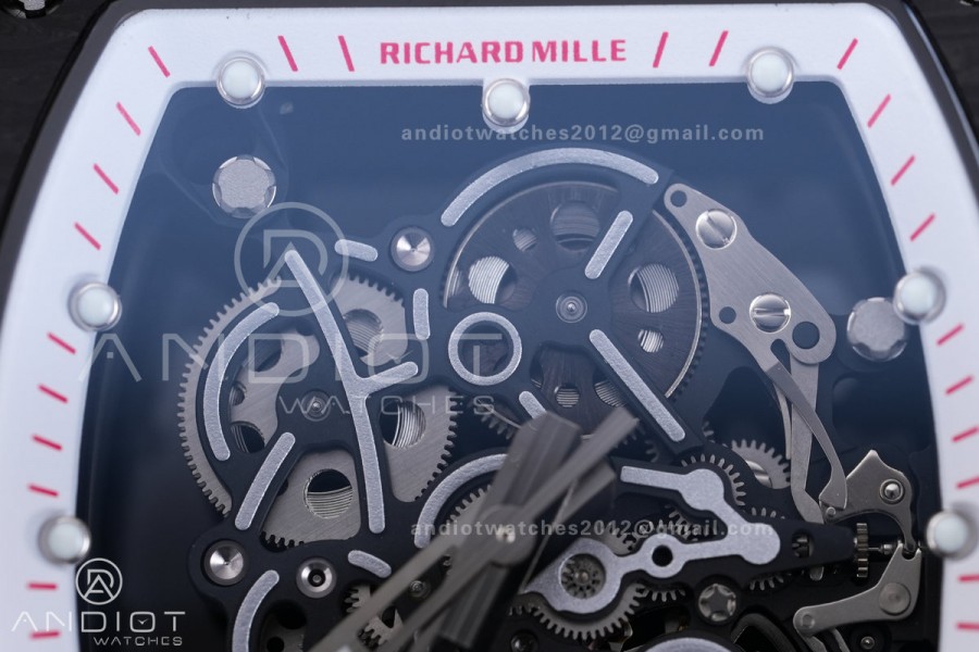 RM055 NTPT BBF 1:1 Best Edition White Bezel White Crown on White Rubber Strap RMUL2 Super Clone