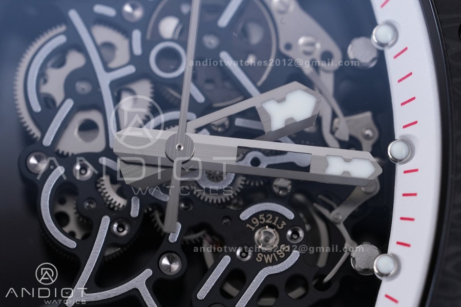 RM055 NTPT BBF 1:1 Best Edition White Bezel White Crown on White Rubber Strap RMUL2 Super Clone