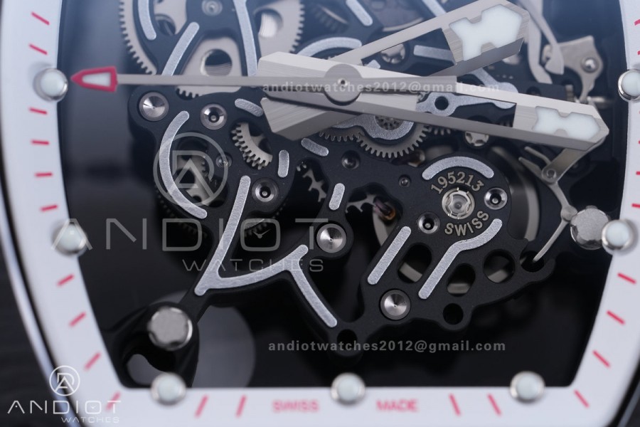 RM055 NTPT BBF 1:1 Best Edition White Bezel White Crown on White Rubber Strap RMUL2 Super Clone