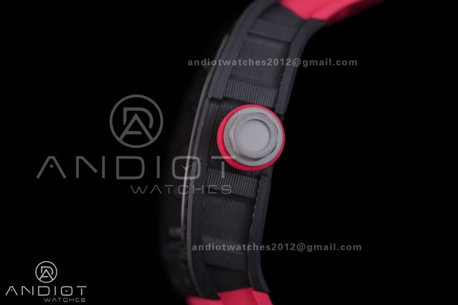 RM055 NTPT BBF 1:1 Best Edition Black Bezel Red Crown on Red Rubber Strap RMUL2 Super Clone