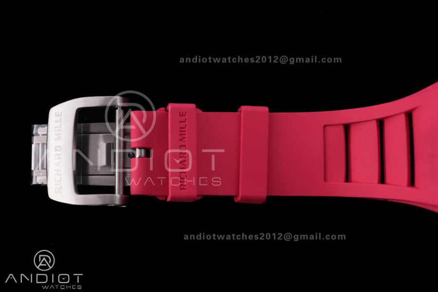 RM055 NTPT BBF 1:1 Best Edition Black Bezel Red Crown on Red Rubber Strap RMUL2 Super Clone
