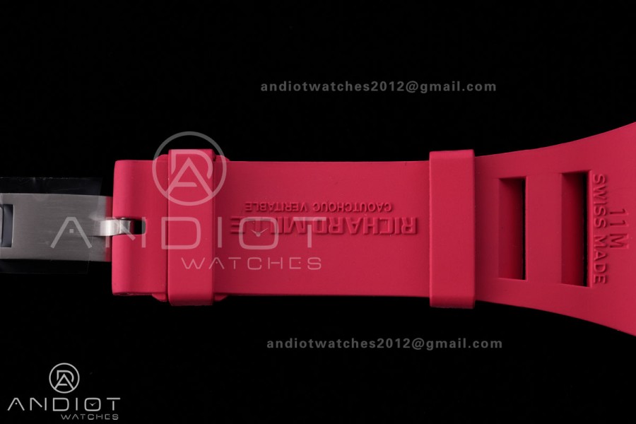 RM055 NTPT BBF 1:1 Best Edition Black Bezel Red Crown on Red Rubber Strap RMUL2 Super Clone