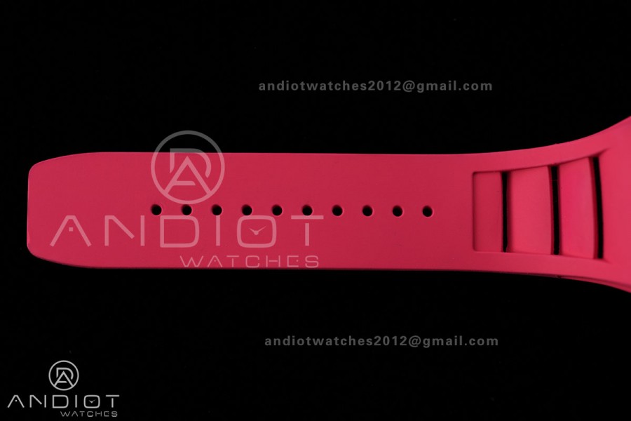 RM055 NTPT BBF 1:1 Best Edition Black Bezel Red Crown on Red Rubber Strap RMUL2 Super Clone