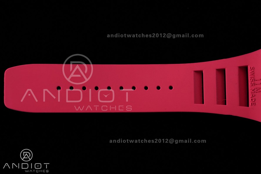 RM055 NTPT BBF 1:1 Best Edition Black Bezel Red Crown on Red Rubber Strap RMUL2 Super Clone