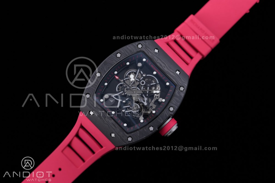 RM055 NTPT BBF 1:1 Best Edition Black Bezel Red Crown on Red Rubber Strap RMUL2 Super Clone