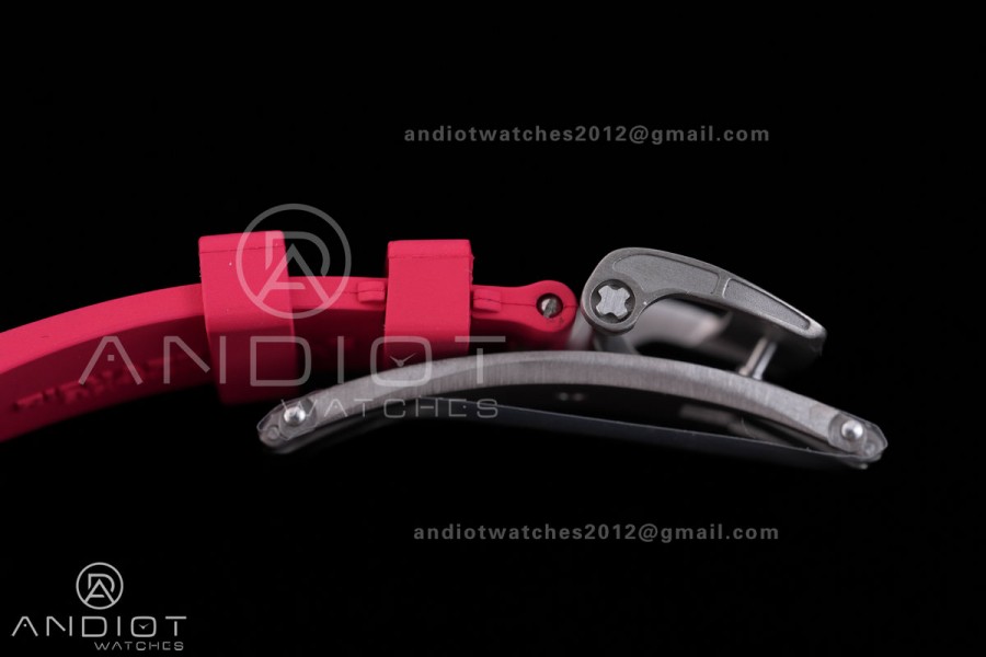 RM055 NTPT BBF 1:1 Best Edition Black Bezel Red Crown on Red Rubber Strap RMUL2 Super Clone