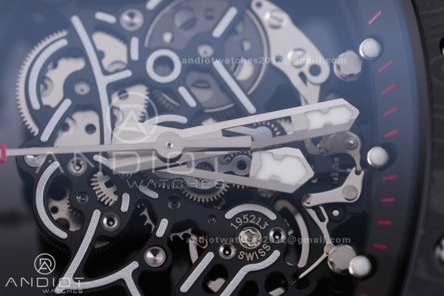 RM055 NTPT BBF 1:1 Best Edition Black Bezel Red Crown on Red Rubber Strap RMUL2 Super Clone