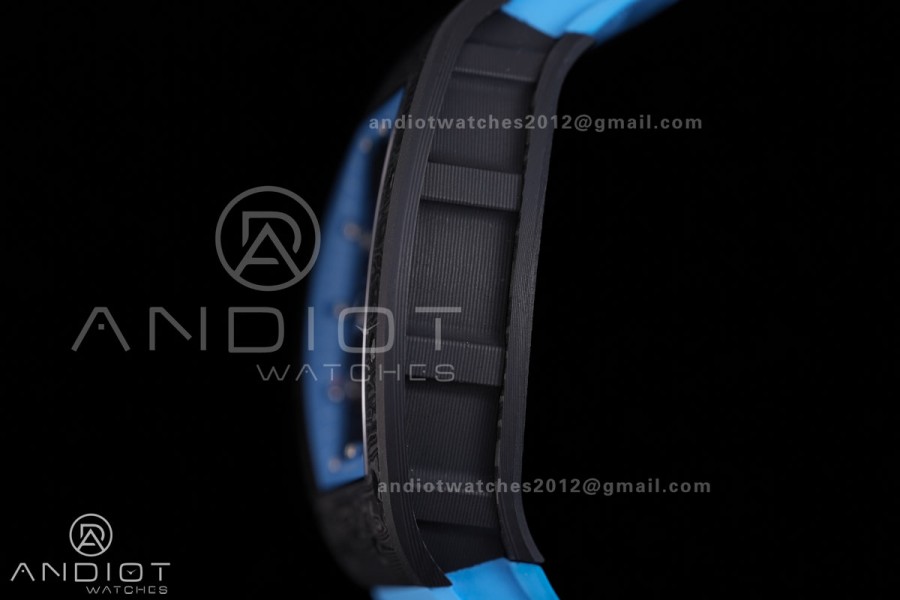 RM055 NTPT BBF 1:1 Best Edition Blue Bezel Blue Crown on Blue Rubber Strap RMUL2 Super Clone