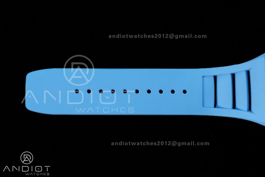 RM055 NTPT BBF 1:1 Best Edition Blue Bezel Blue Crown on Blue Rubber Strap RMUL2 Super Clone