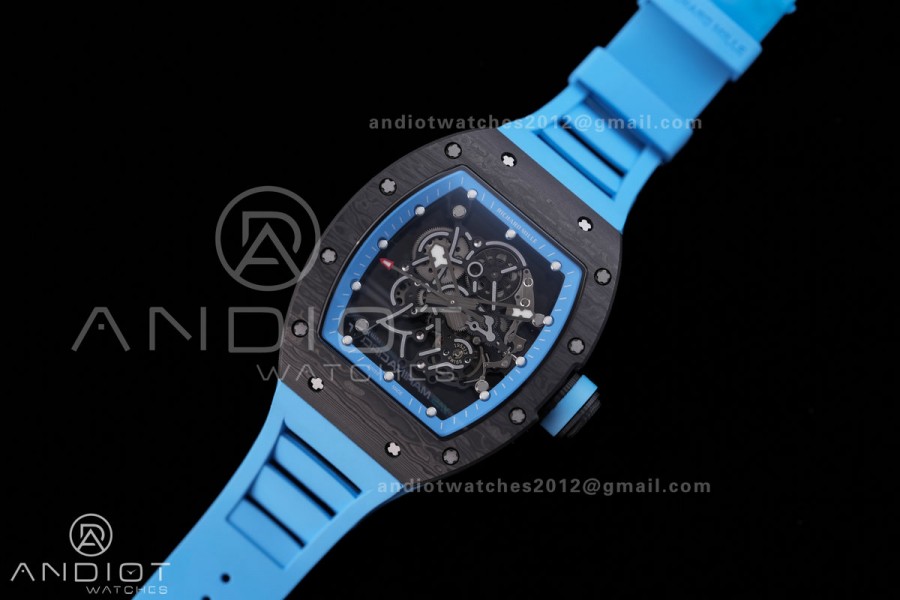 RM055 NTPT BBF 1:1 Best Edition Blue Bezel Blue Crown on Blue Rubber Strap RMUL2 Super Clone