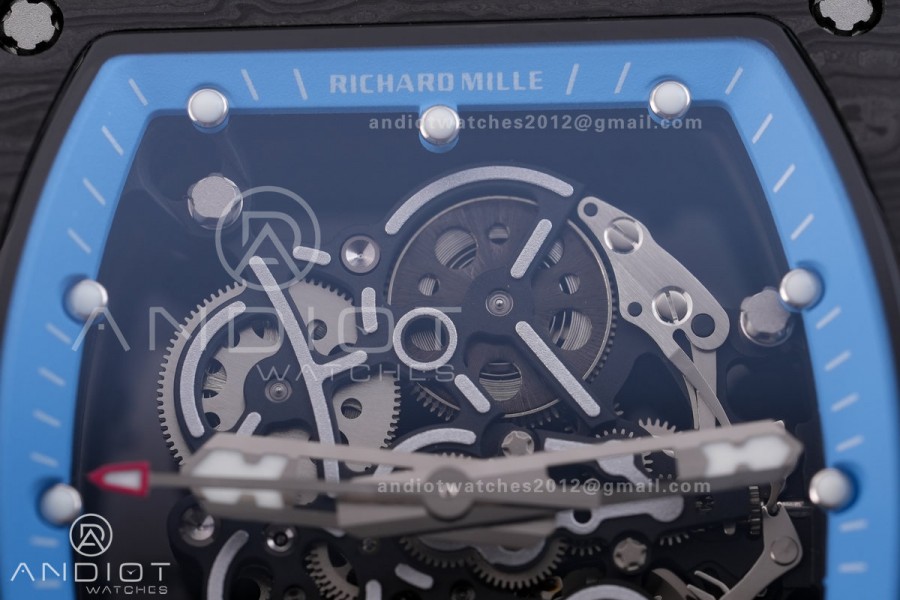 RM055 NTPT BBF 1:1 Best Edition Blue Bezel Blue Crown on Blue Rubber Strap RMUL2 Super Clone