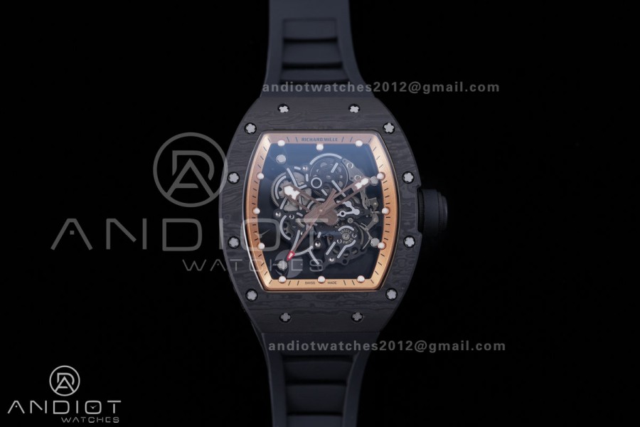 RM055 43mm Black NTPT/RU Skeleton Dial BBF RMUL2 Super Clone
