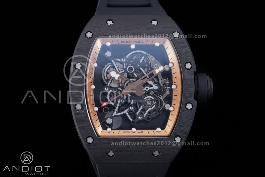 RM055 43mm Black NTPT/RU Skeleton Dial BBF RMUL2 Super Clone
