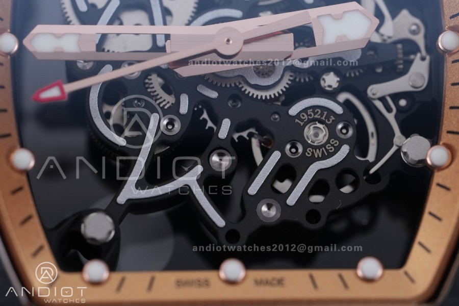 RM055 43mm Black NTPT/RU Skeleton Dial BBF RMUL2 Super Clone