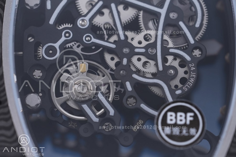 RM055 43mm Black NTPT/RU Skeleton Dial BBF RMUL2 Super Clone