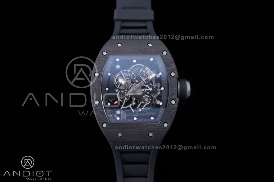 RM055 NTPT BBF 1:1 Best Edition Black Bezel Black Crown on Black Rubber Strap RMUL2 Super Clone