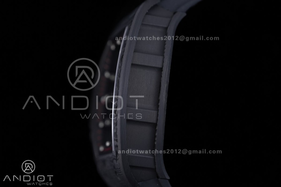 RM055 NTPT BBF 1:1 Best Edition Black Bezel Black Crown on Black Rubber Strap RMUL2 Super Clone