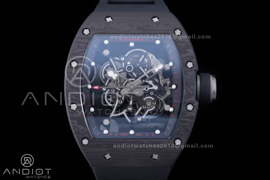 RM055 NTPT BBF 1:1 Best Edition Black Bezel Black Crown on Black Rubber Strap RMUL2 Super Clone