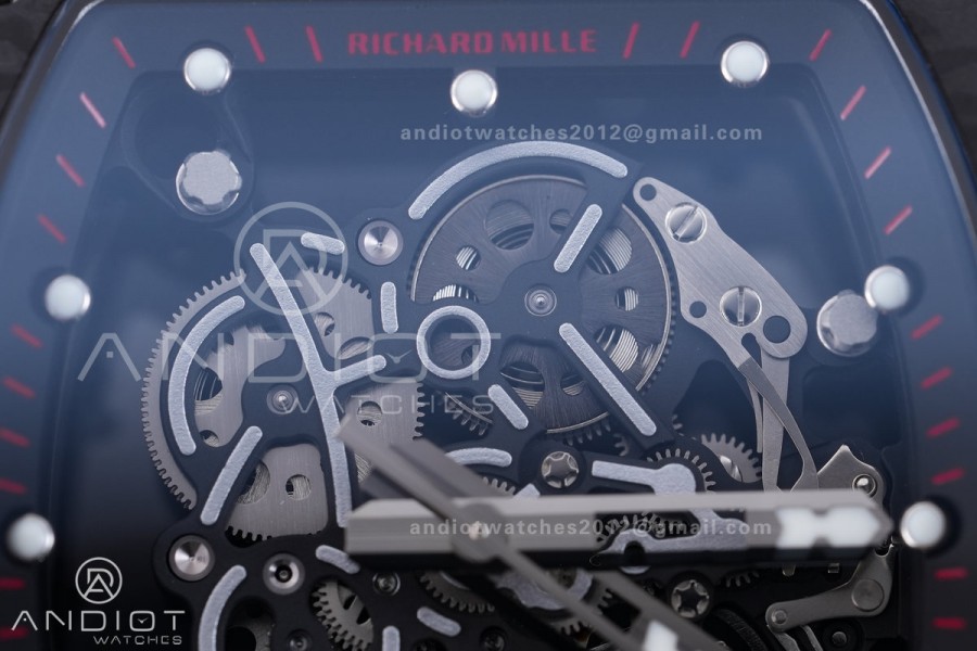 RM055 NTPT BBF 1:1 Best Edition Black Bezel Black Crown on Black Rubber Strap RMUL2 Super Clone