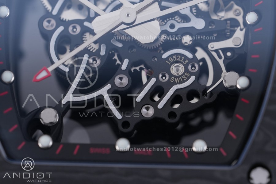 RM055 NTPT BBF 1:1 Best Edition Black Bezel Black Crown on Black Rubber Strap RMUL2 Super Clone