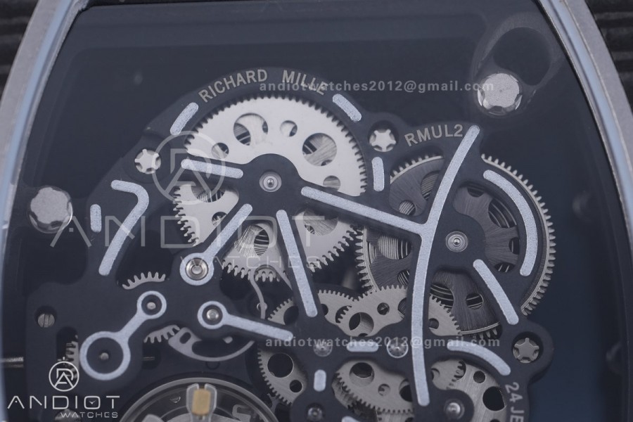 RM055 NTPT BBF 1:1 Best Edition Black Bezel Black Crown on Black Rubber Strap RMUL2 Super Clone