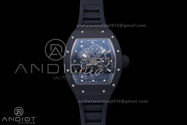 RM055 43mm Black Ceramic/RU Skeleton Dial BBF RMUL...