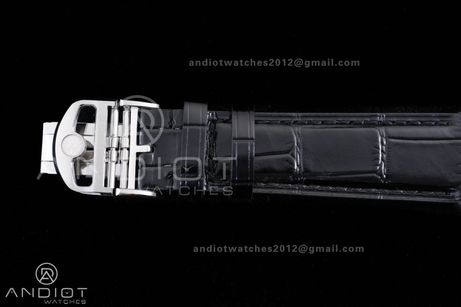 Portuguese Chrono IW371604 SS APSF 1:1 Best Edition Silver Dial RG Marker On Black Leather Strap Asian Super Clone 69355