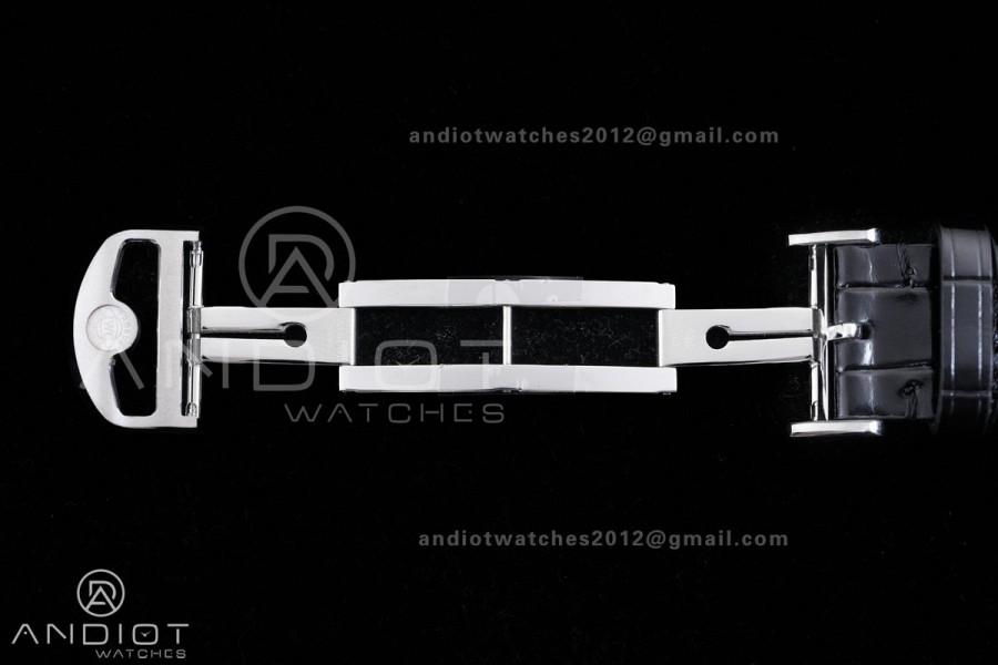 Portuguese Chrono IW371604 SS APSF 1:1 Best Edition Silver Dial RG Marker On Black Leather Strap Asian Super Clone 69355