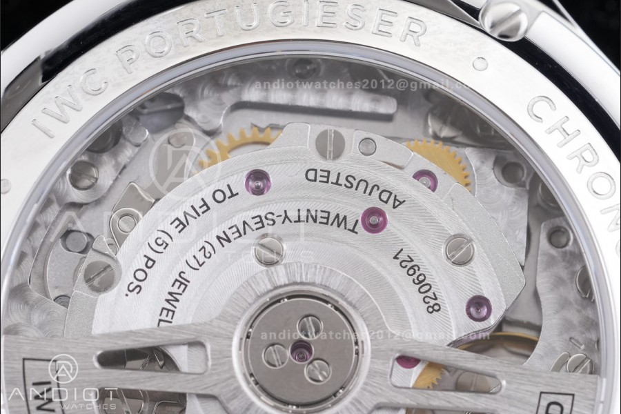 Portuguese Chrono IW371624 SS APSF 1:1 Best Edition Dune Dial RG Marker On Black Leather Strap Asian Super Clone 69355