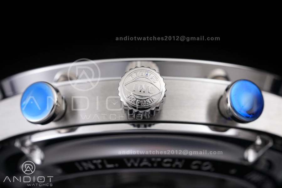 Portuguese Chrono IW371624 SS APSF 1:1 Best Edition Dune Dial RG Marker On Black Leather Strap Asian Super Clone 69355