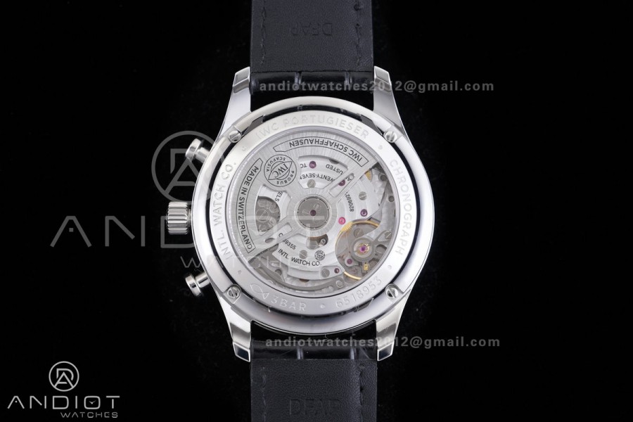 Portuguese Chrono IW371624 SS APSF 1:1 Best Edition Dune Dial RG Marker On Black Leather Strap Asian Super Clone 69355