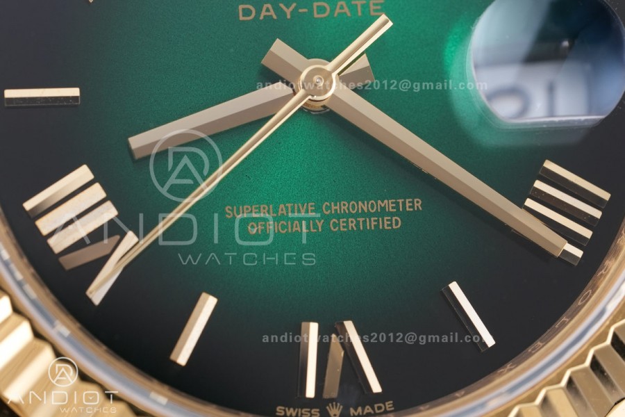 DayDate 40 228238 ARF  V4 1:1 Best Edition Green Ombre Roman Dial on President Bracelet VR3255(Gain Weight 210g)