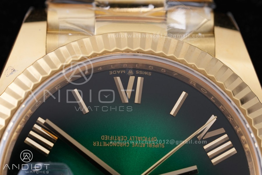 DayDate 40 228238 ARF  V4 1:1 Best Edition Green Ombre Roman Dial on President Bracelet VR3255(Gain Weight 210g)