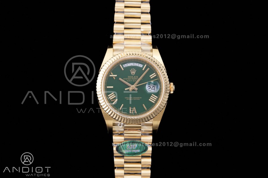 DayDate 40 228238 ARF  V4 1:1 Best Edition Green Roman Dial on President Bracelet VR3255(Gain Weight 210g)