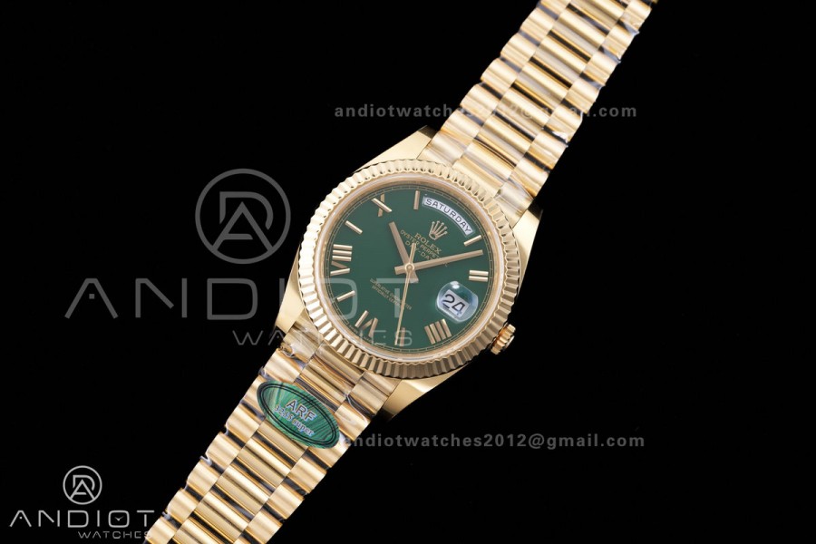 DayDate 40 228238 ARF  V4 1:1 Best Edition Green Roman Dial on President Bracelet VR3255(Gain Weight 210g)
