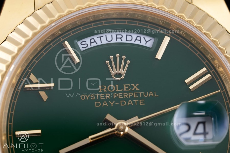 DayDate 40 228238 ARF  V4 1:1 Best Edition Green Roman Dial on President Bracelet VR3255(Gain Weight 210g)