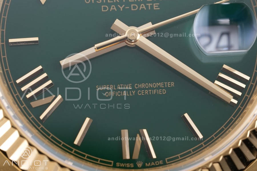 DayDate 40 228238 ARF  V4 1:1 Best Edition Green Roman Dial on President Bracelet VR3255(Gain Weight 210g)