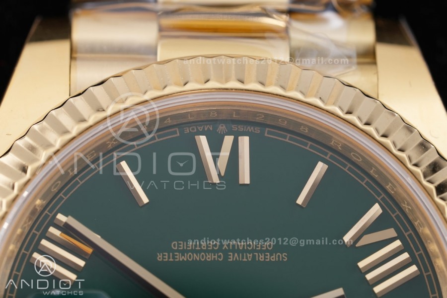 DayDate 40 228238 ARF  V4 1:1 Best Edition Green Roman Dial on President Bracelet VR3255(Gain Weight 210g)