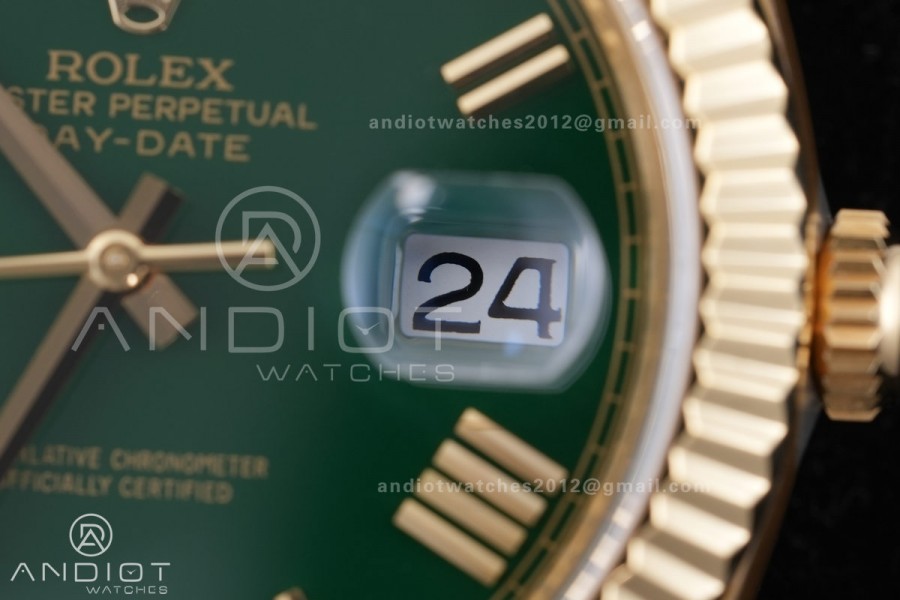 DayDate 40 228238 ARF  V4 1:1 Best Edition Green Roman Dial on President Bracelet VR3255(Gain Weight 210g)