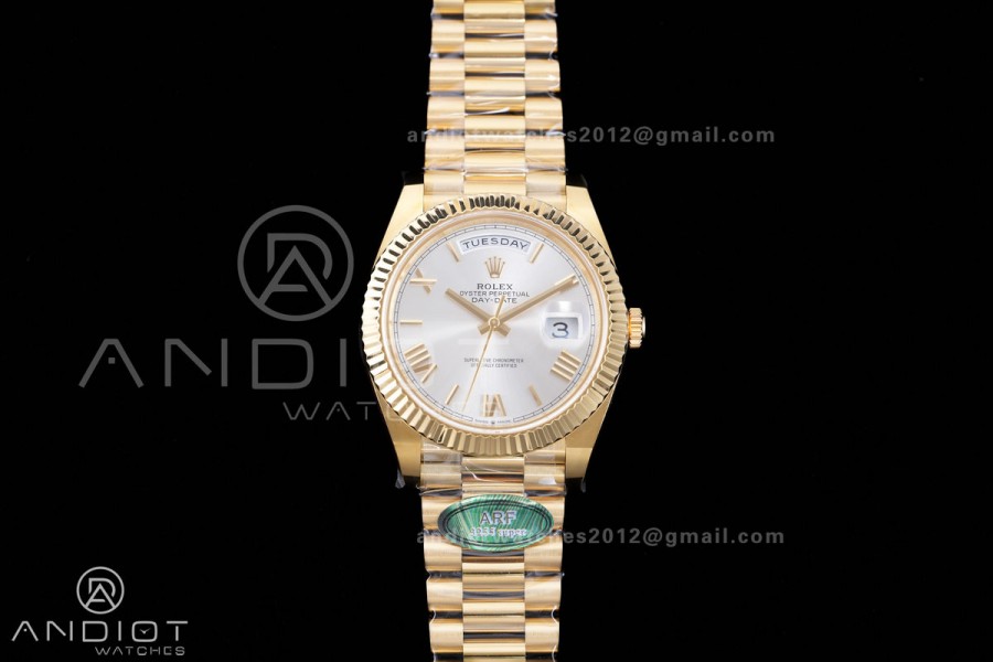 DayDate 40 228238 ARF  V4 1:1 Best Edition Silver Roman Dial on President Bracelet VR3255(Gain Weight 210g)