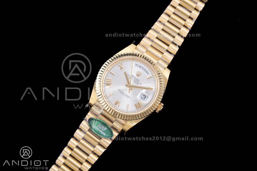 DayDate 40 228238 ARF  V4 1:1 Best Edition Silver Roman Dial on President Bracelet VR3255(Gain Weight 210g)