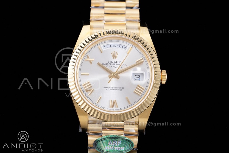 DayDate 40 228238 ARF  V4 1:1 Best Edition Silver Roman Dial on President Bracelet VR3255(Gain Weight 210g)