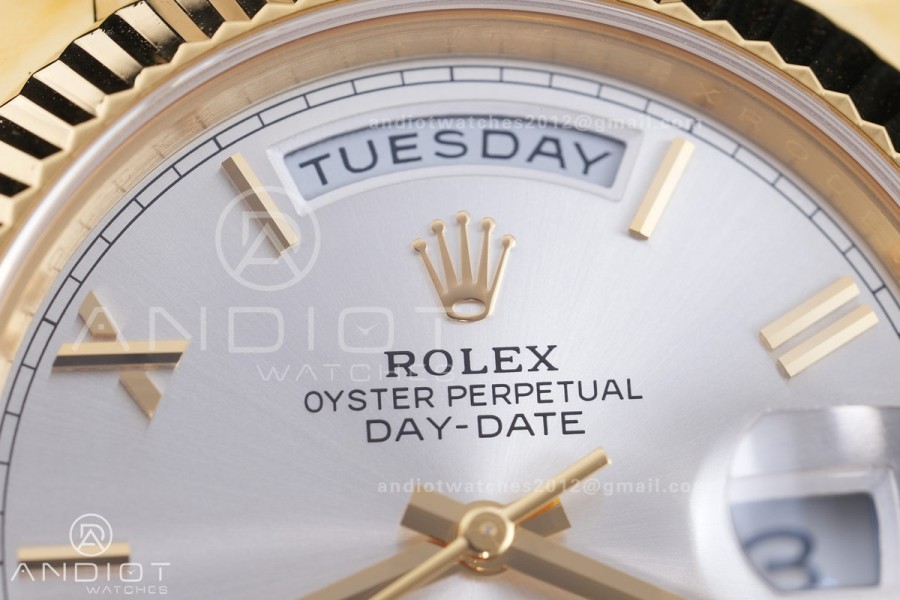 DayDate 40 228238 ARF  V4 1:1 Best Edition Silver Roman Dial on President Bracelet VR3255(Gain Weight 210g)