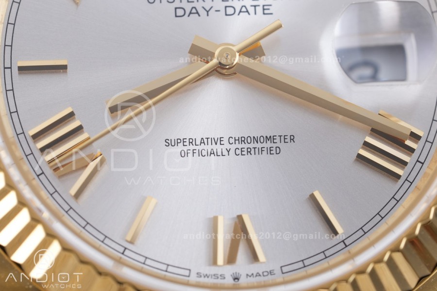 DayDate 40 228238 ARF  V4 1:1 Best Edition Silver Roman Dial on President Bracelet VR3255(Gain Weight 210g)