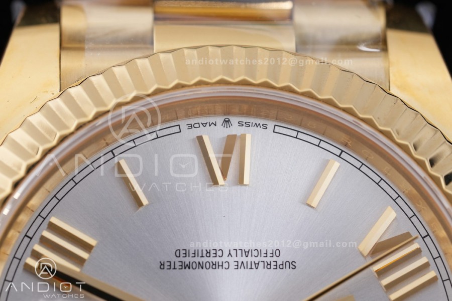 DayDate 40 228238 ARF  V4 1:1 Best Edition Silver Roman Dial on President Bracelet VR3255(Gain Weight 210g)