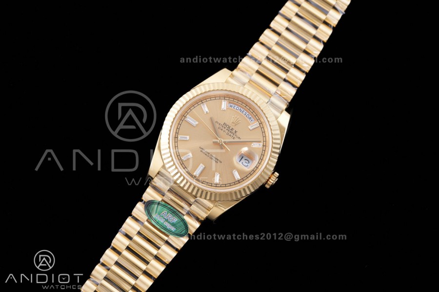 DayDate 40 228238 ARF  V4 1:1 Best Edition YG Crystal Dial on President Bracelet VR3255(Gain Weight 210g)