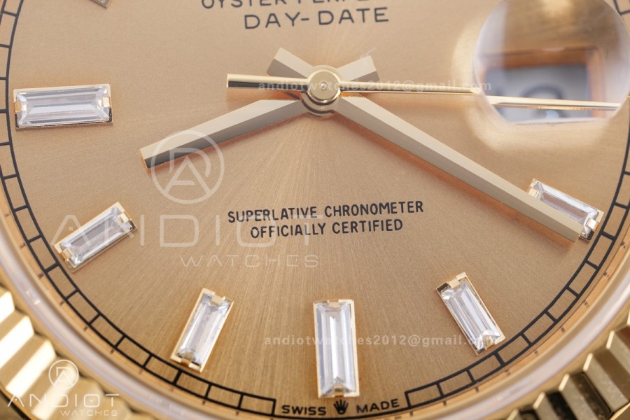 DayDate 40 228238 ARF  V4 1:1 Best Edition YG Crystal Dial on President Bracelet VR3255(Gain Weight 210g)